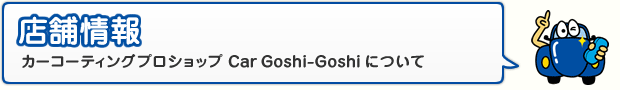 店舗情報 カーコーティングプロショップは Car Goshi-Goshiについて